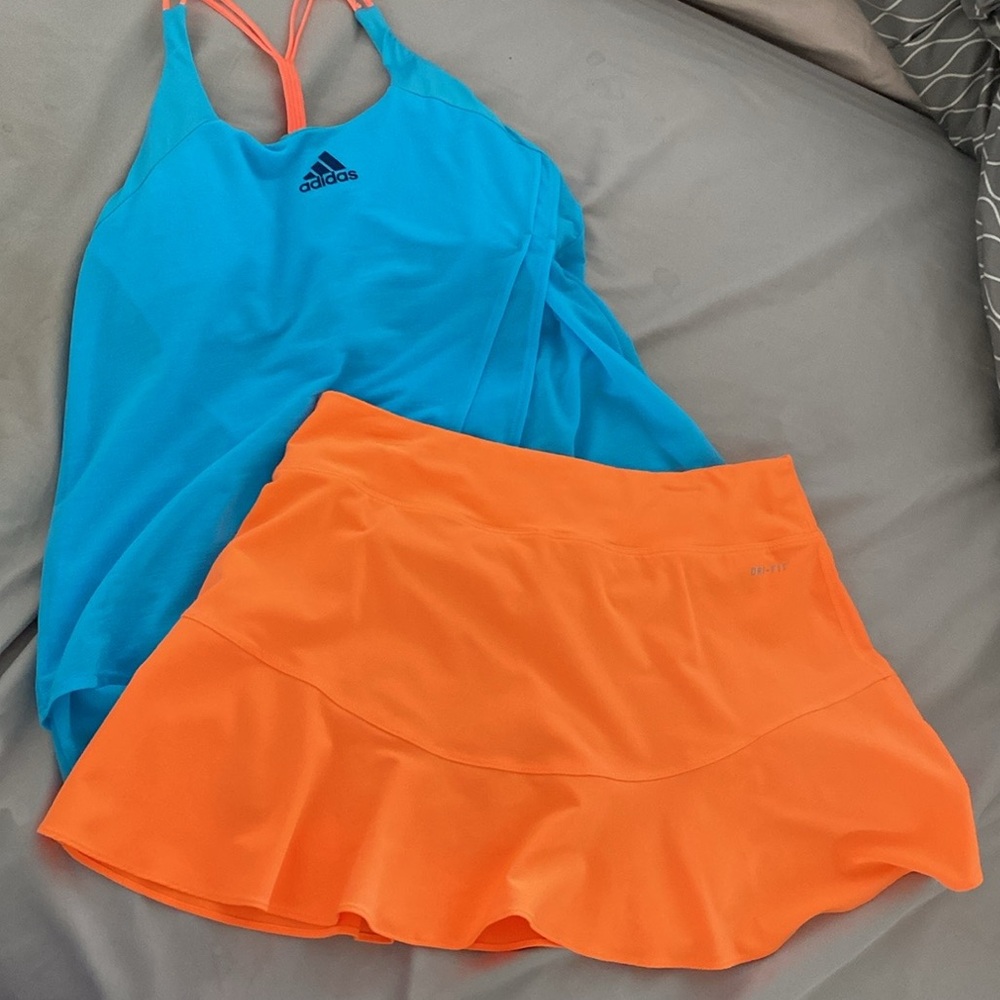 Nike Dri fit tennis skirt / skort pickleball, golf yoga tangerine orange